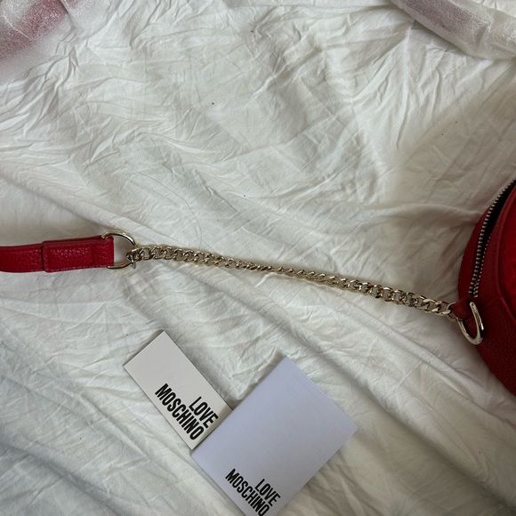 🆕LOVE MOSCHINO Faux croc-effect and pebble leather shoulder bag - Picture 8 of 8